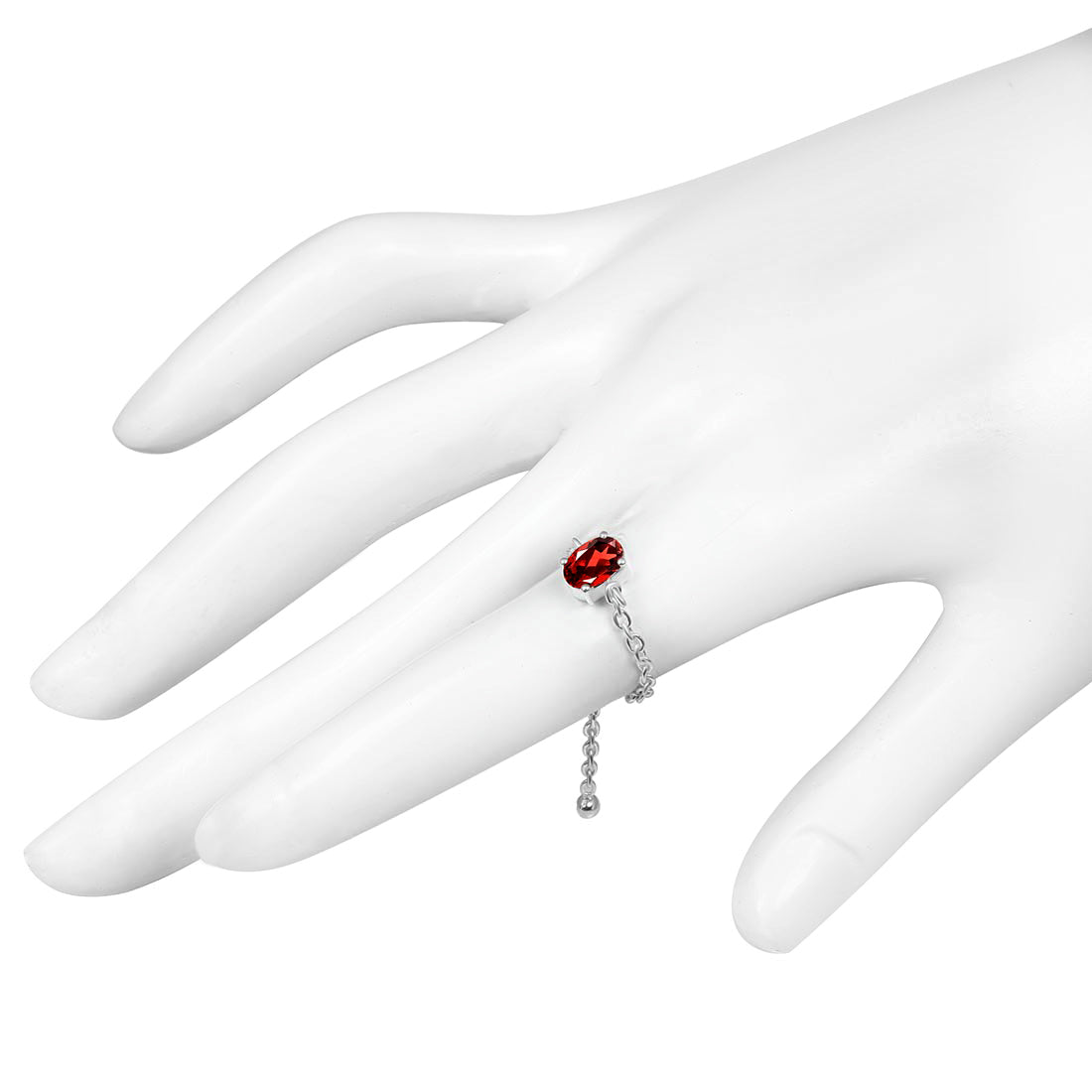 Garnet Flexi Trinket Adjustable Ring