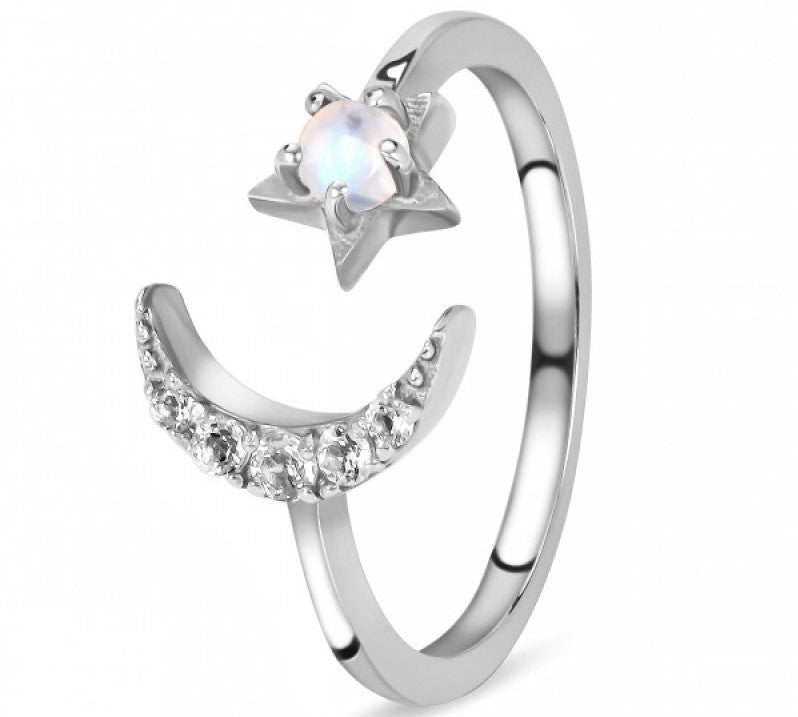 Moonstone Starlight Orbit Ring