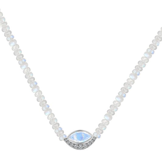 Moonstone Eye of Serenity Beads Necklace