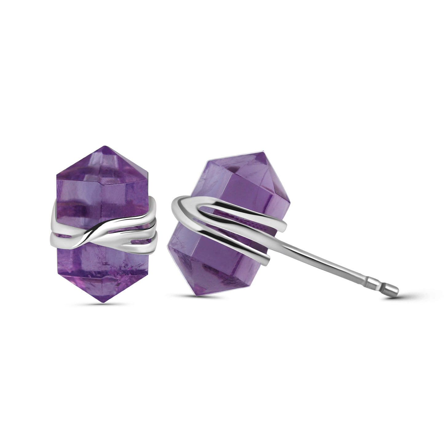 Prism Amethyst Dangles Studs