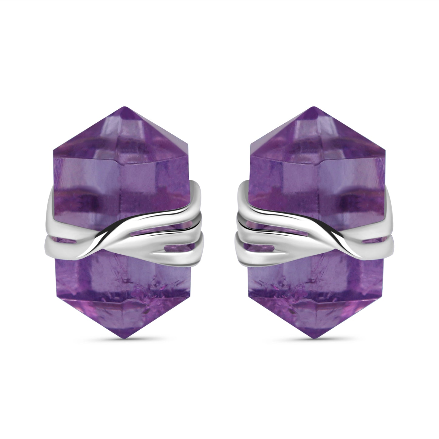 Prism Amethyst Dangles Studs