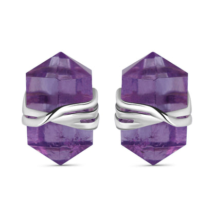 Prism Amethyst Dangles Studs