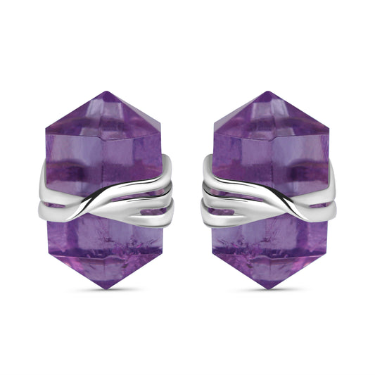 Prism Amethyst Dangles Studs