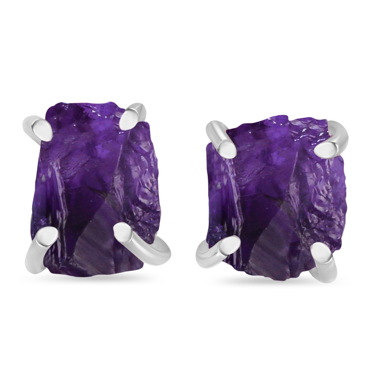 Raw Elegance Amethyst Studs