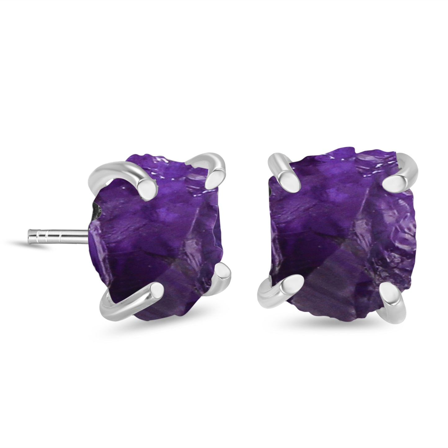 Raw Elegance Amethyst Studs