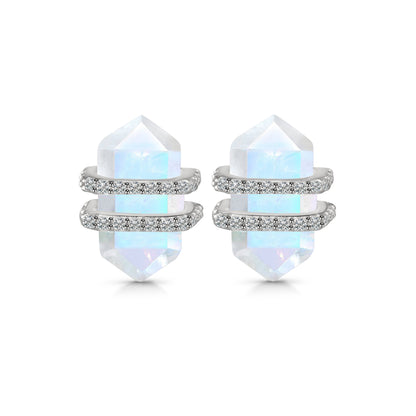 Moonstone Double Glamour Studs