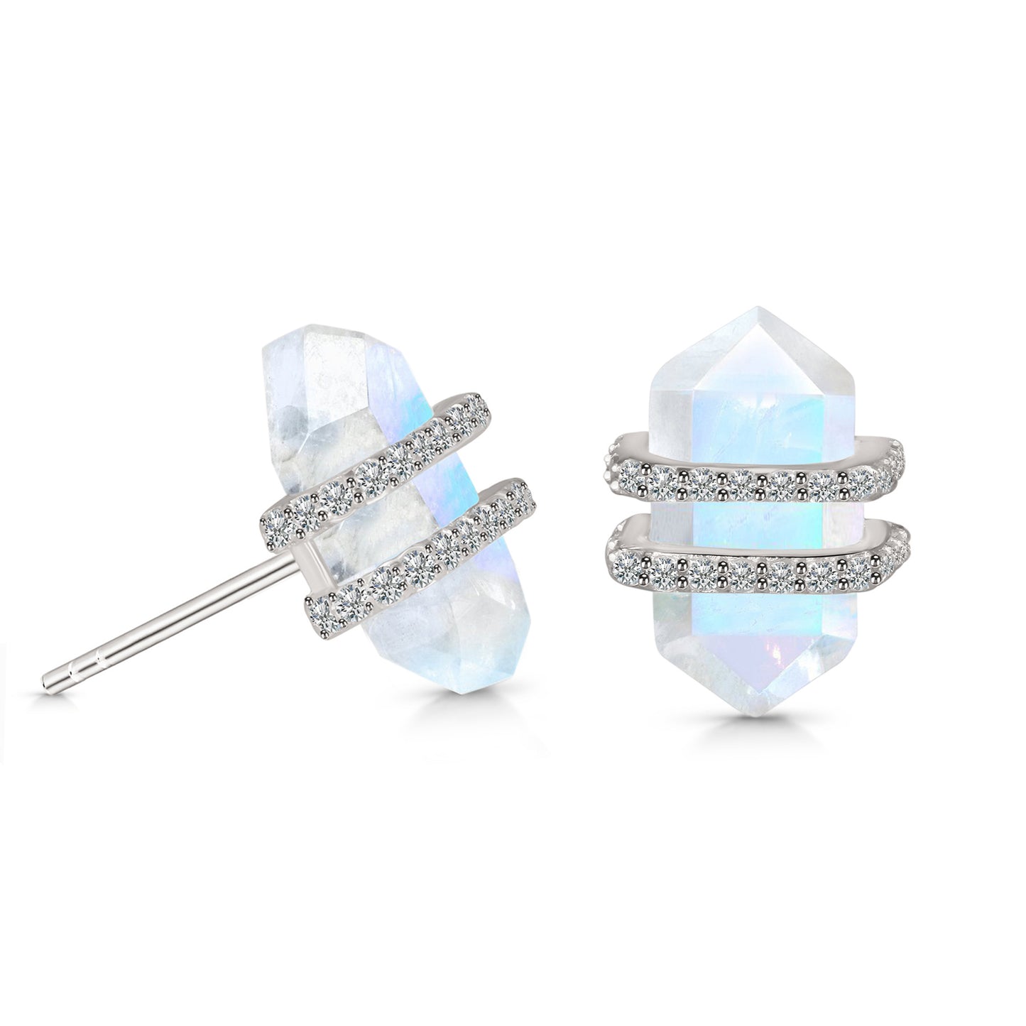 Moonstone Double Glamour Studs