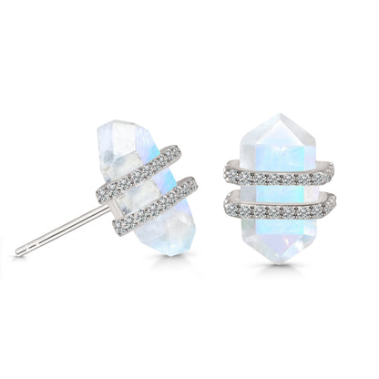 Moonstone Double Glamour Studs