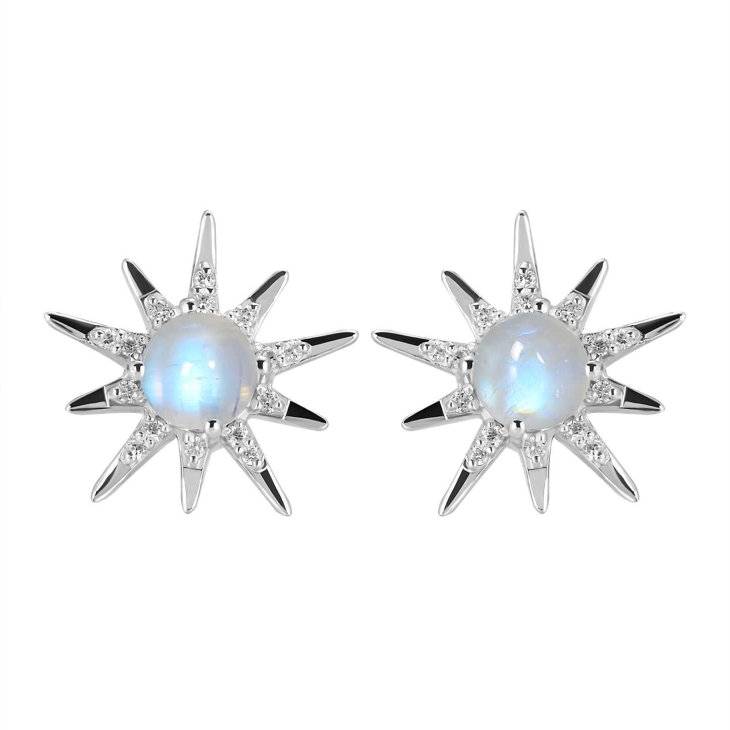 Moonstone Shining Starburst Studs