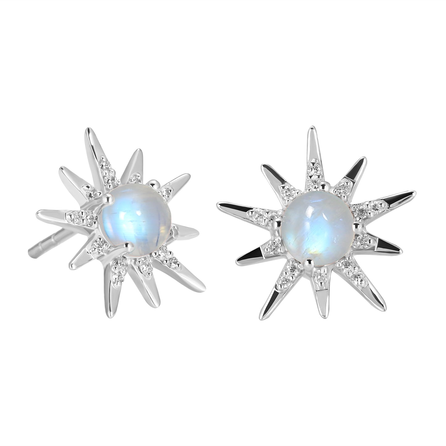 Moonstone Shining Starburst Studs