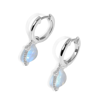 Moonstone Whimsical Drop Hoops