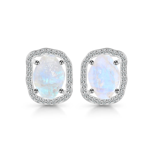 Opulent Moonstone Studs