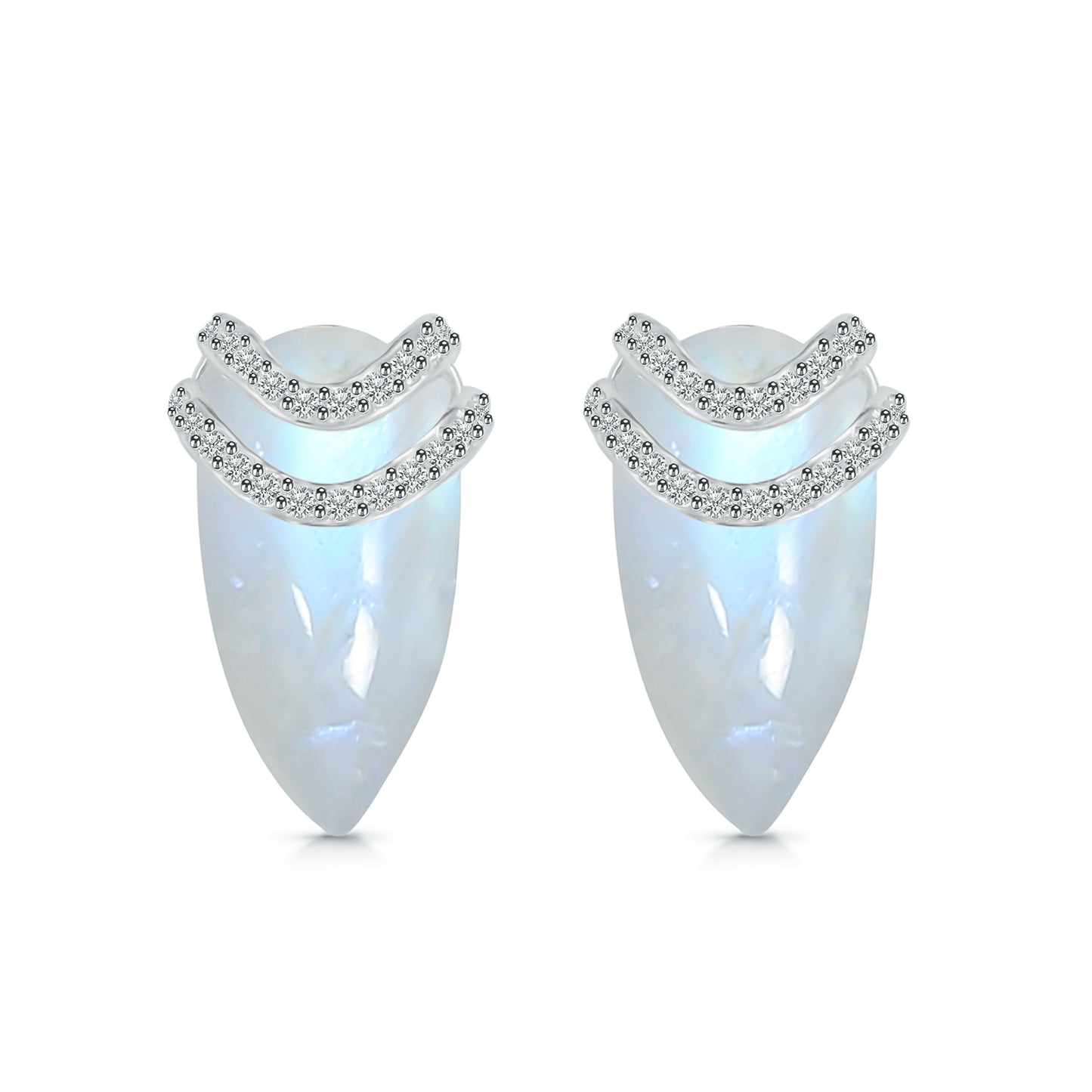 Royal Moonstone Drop Studs