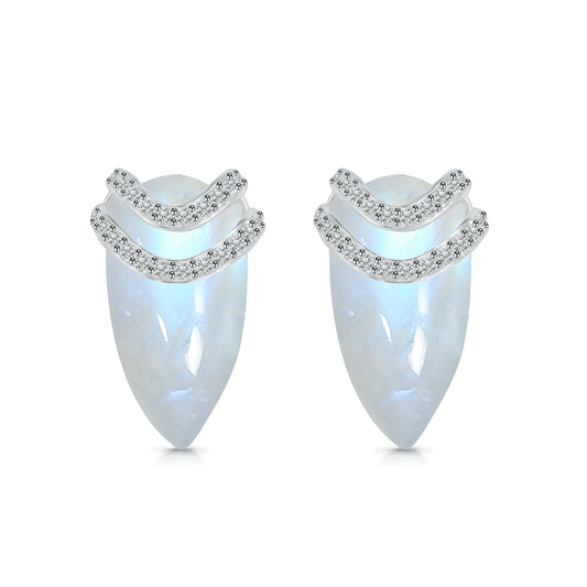 Royal Moonstone Drop Studs