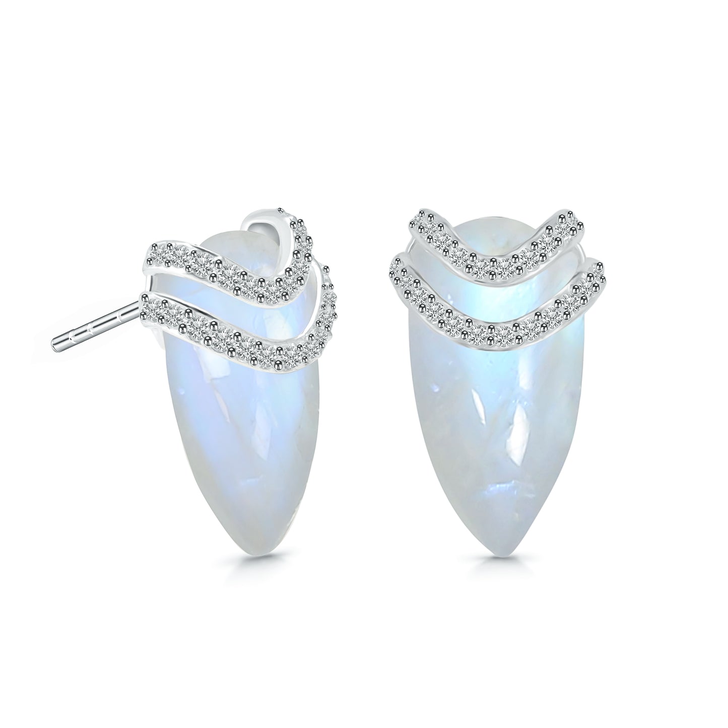 Royal Moonstone Drop Studs