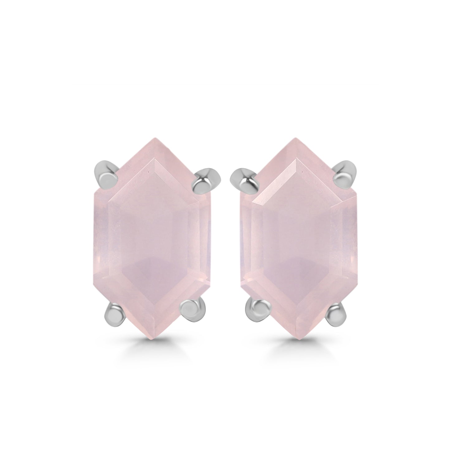 Pink Quartz Honeycomb Studs