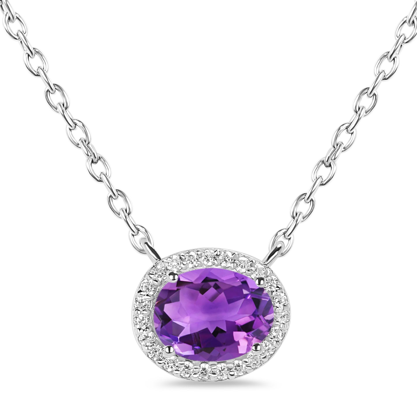 Amethyst Solitaire Necklace