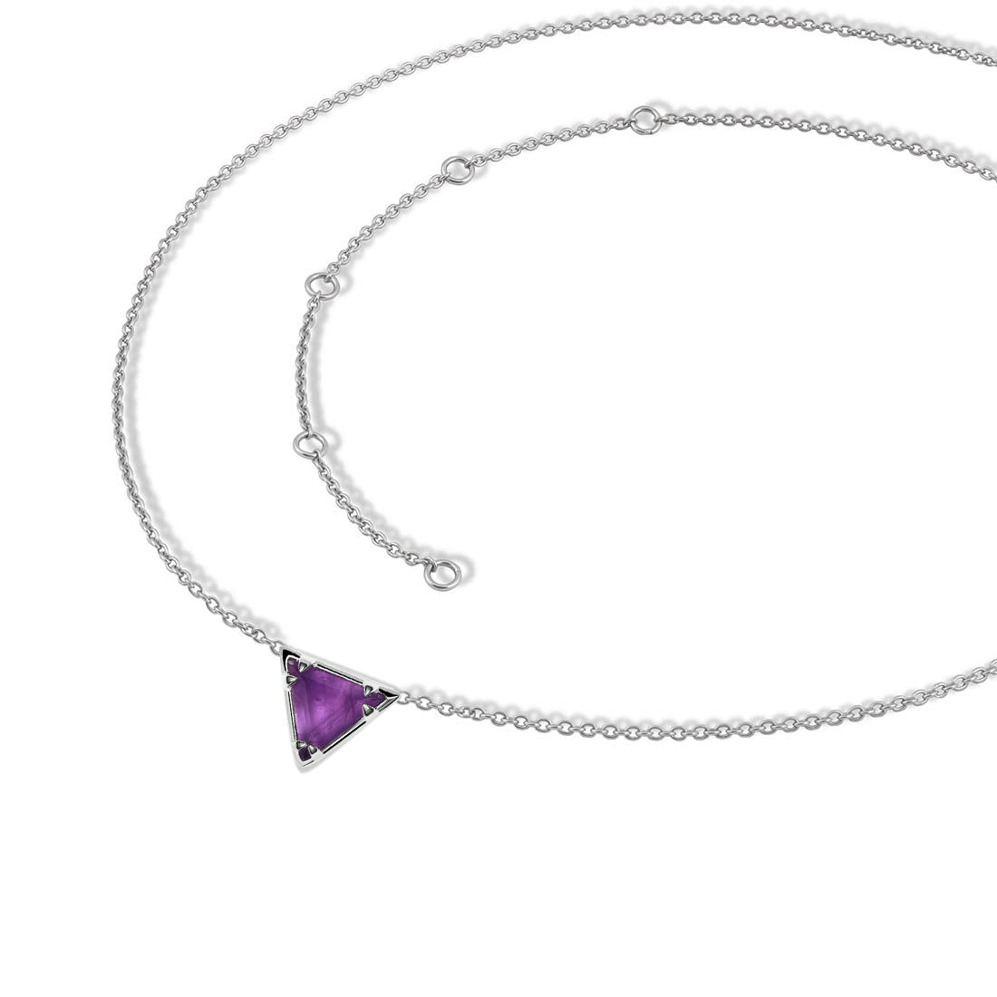 Amethyst Triangle Talisman Necklace