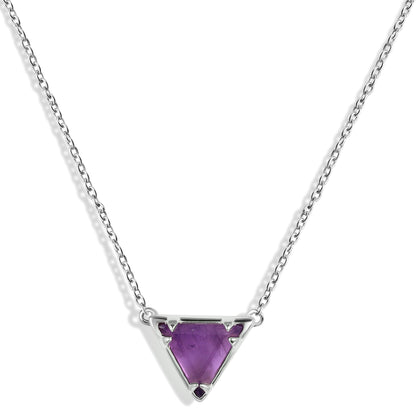 Amethyst Triangle Talisman Necklace