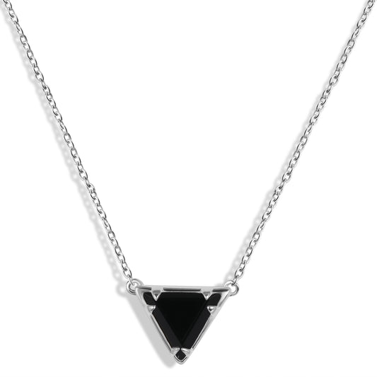 Black Onyx Triangle Talisman Necklace