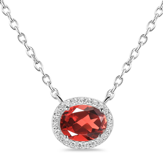 Garnet Solitaire Necklace