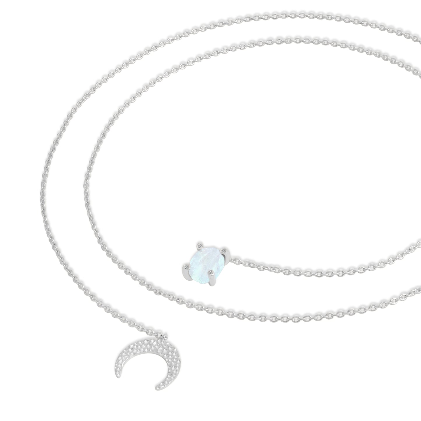 Moonstone Serpentine Twist Necklace