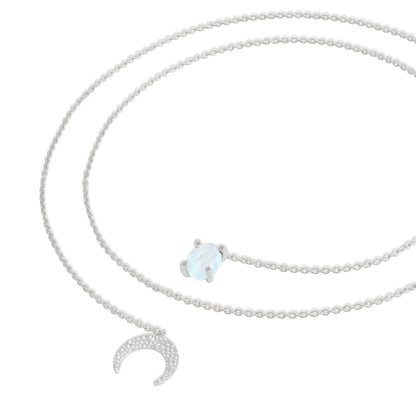 Moonstone Serpentine Twist Necklace