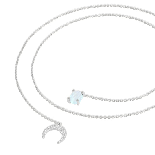 Moonstone Serpentine Twist Necklace