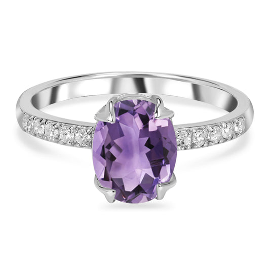 Amethyst Solitaire Ring