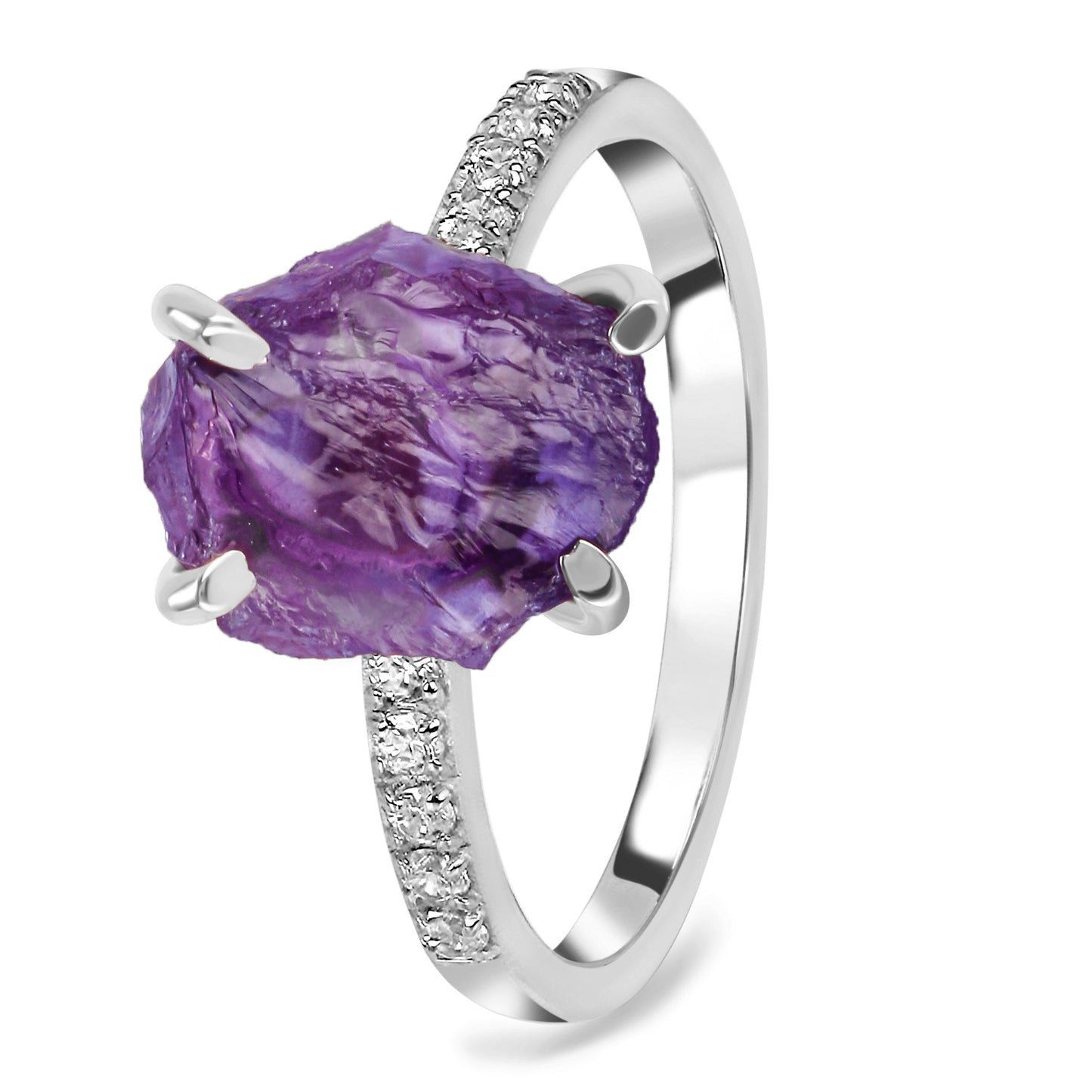 Raw Elegance Amethyst Ring