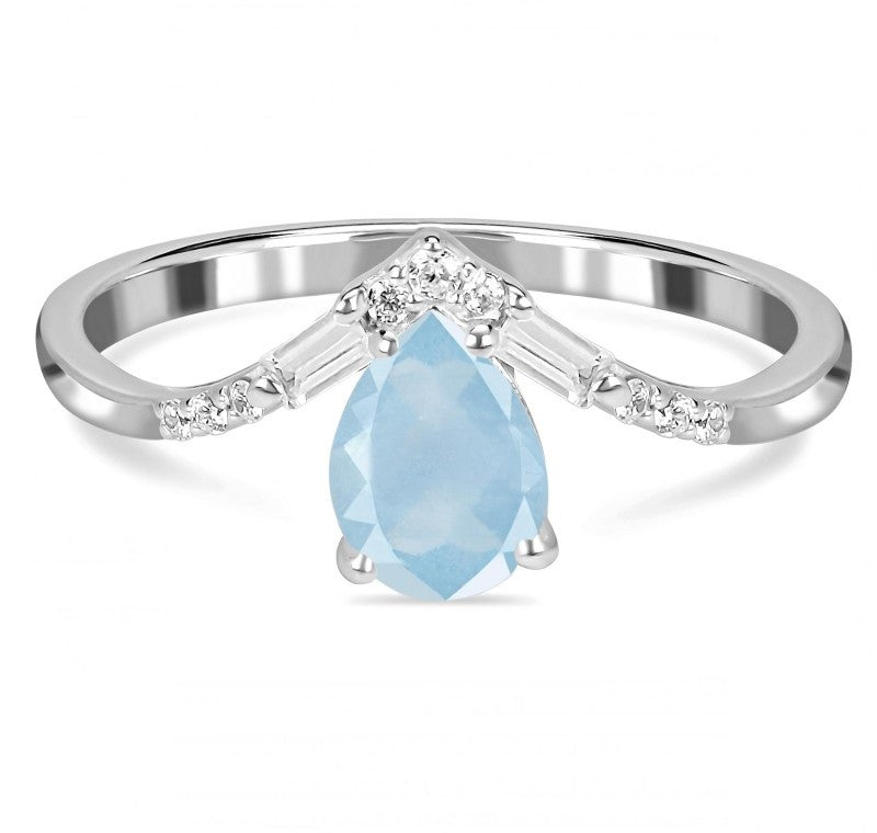 Aquamarine Royal Zest Drop Ring