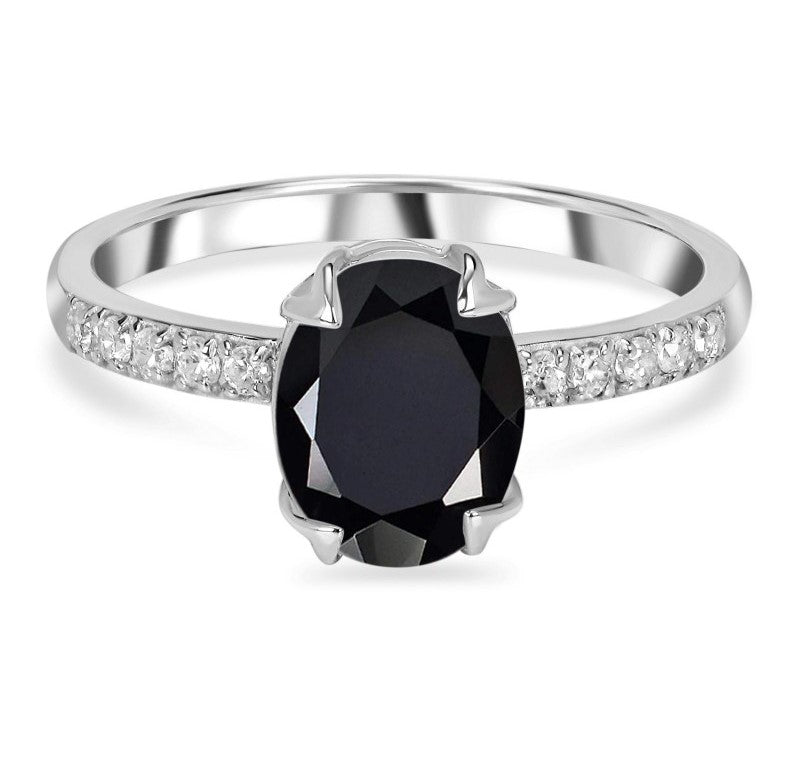 Black Onyx Solitaire Ring