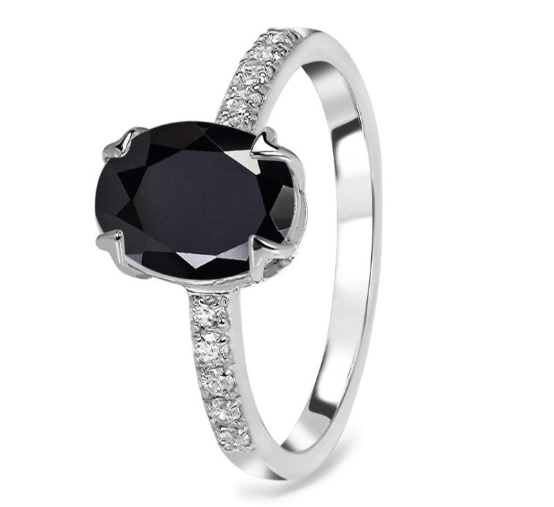 Black Onyx Solitaire Ring