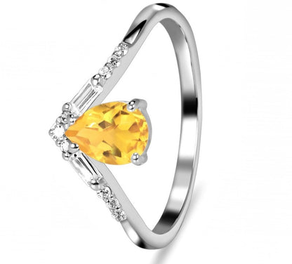 Citrine Royal Zest Drop Ring