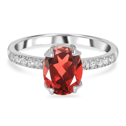 Garnet Solitaire Ring