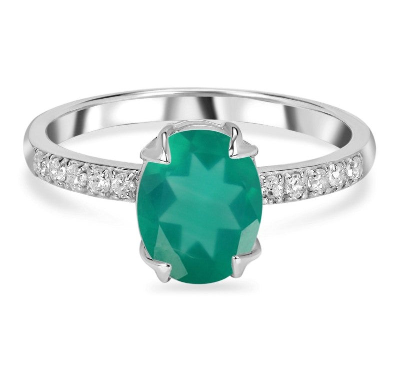 Green Onyx Solitaire Ring