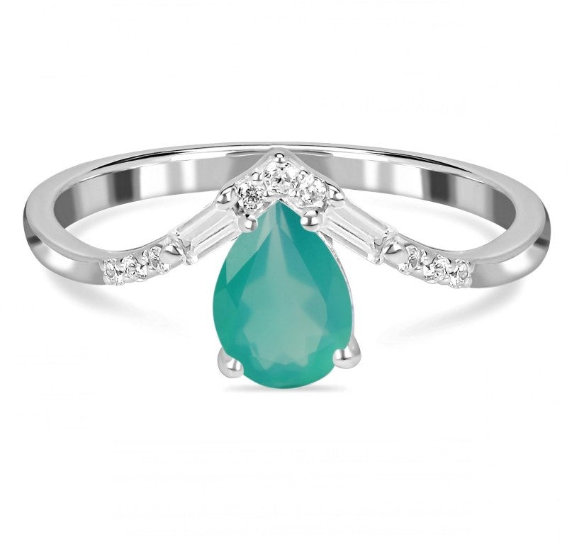 Green Onyx Royal Zest Drop Ring