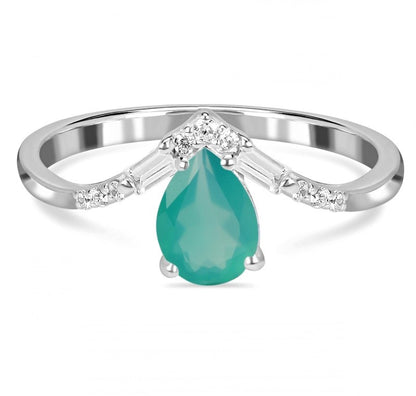 Green Onyx Royal Zest Drop Ring