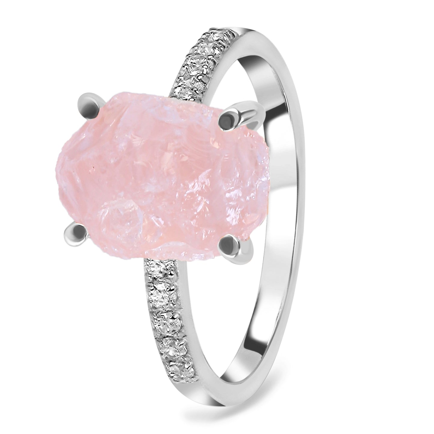 Raw Elegance Pink Quartz Ring