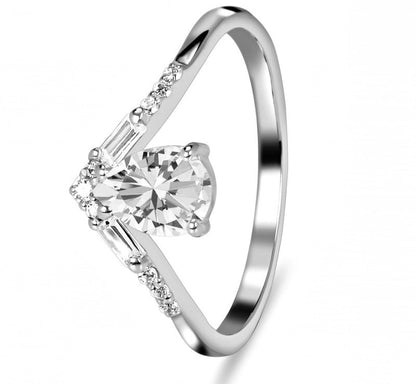 White Topaz Royal Zest Drop Ring